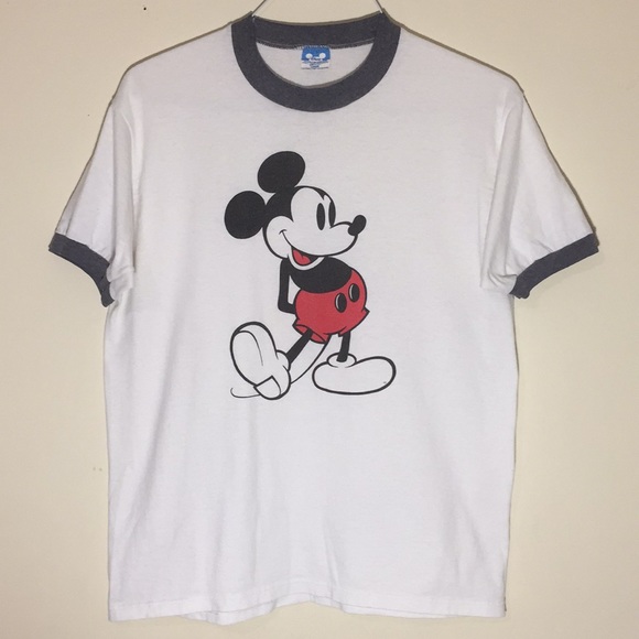 Disney Tops - 🔥Vintage 1980s Mickey Mouse Ringer T-Shirt